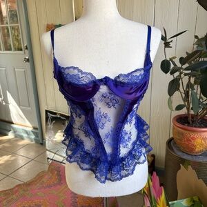 Frederick's of Hollywood Royal Blue Lace Bustier